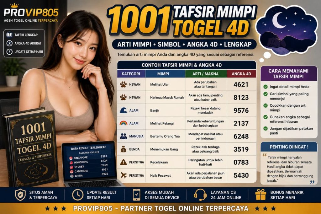 PROVIP805 Ulas 1001 Tafsir Mimpi Togel 4D